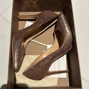 Gianvito Rossi palladium sequin pumps rose gold 38 Harvey Nichols